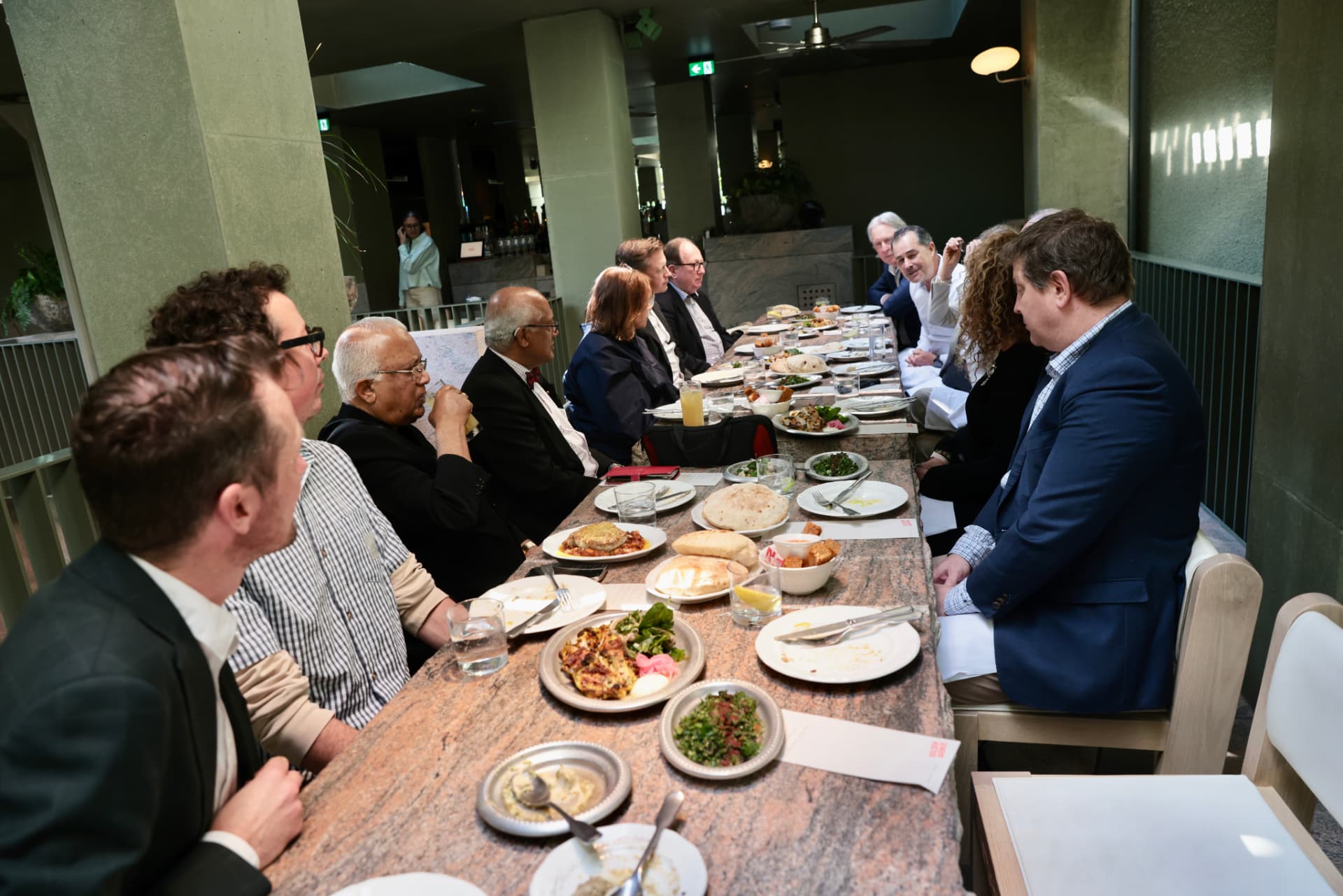 The full table and room in discussion at the Eidos Brisbane lunch
